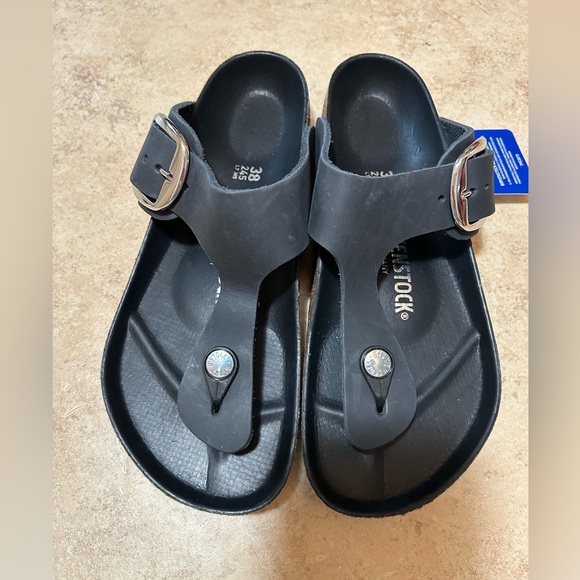 NWT🌷Birkenstock Gizeh Big Buckle Black Sandal - Picture 3 of 5